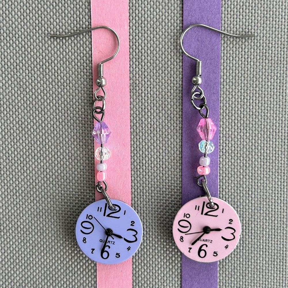 Earrings for Women, Recycled Watch Face